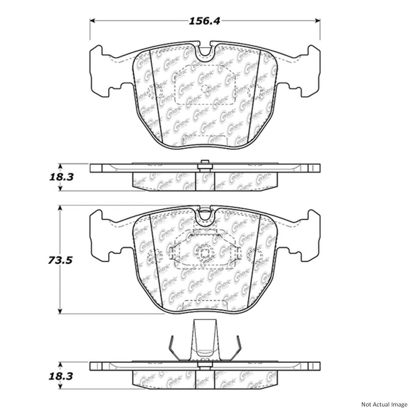 C-Tek Ceramic Brake Pads with Shims  top view frsport 103.06810