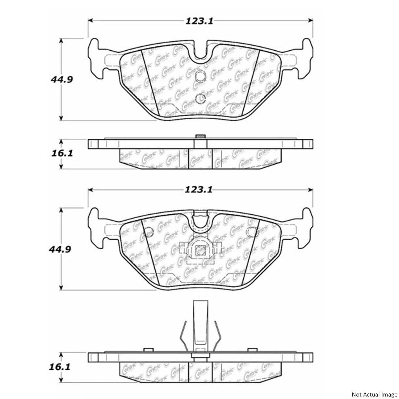 C-Tek Ceramic Brake Pads with Shims  top view frsport 103.06920