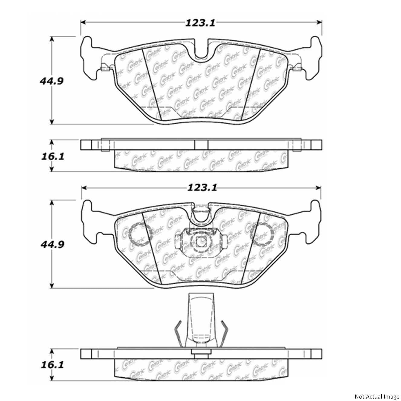 C-Tek Ceramic Brake Pads with Shims  top view frsport 103.06921