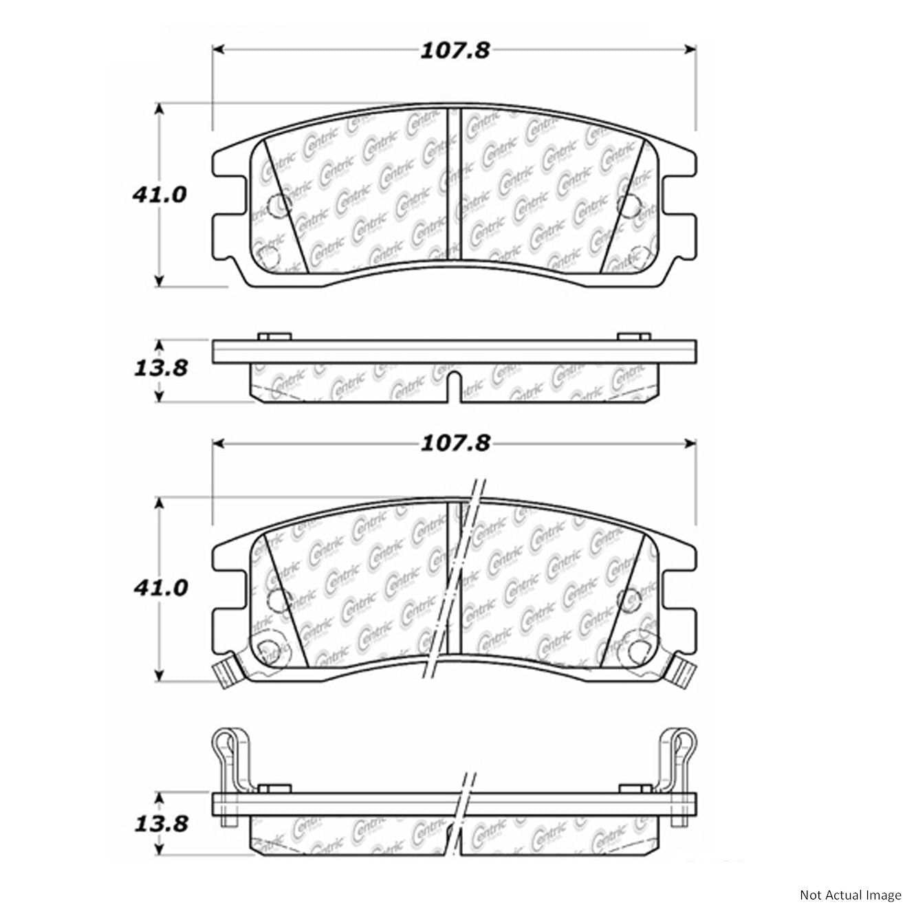 Stoptech Centric C-TEK 00-10 Chevy Impala Ceramic Rear Brake Pads w/Shims 103.06980