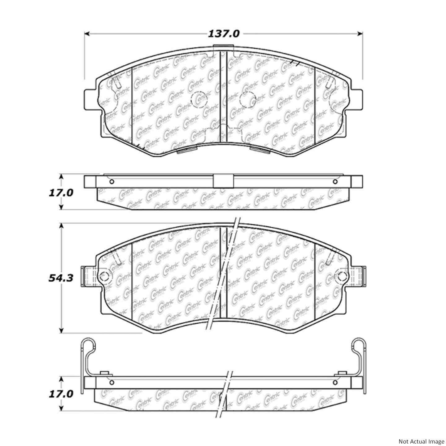 C-Tek Ceramic Brake Pads with Shims  top view frsport 103.07000