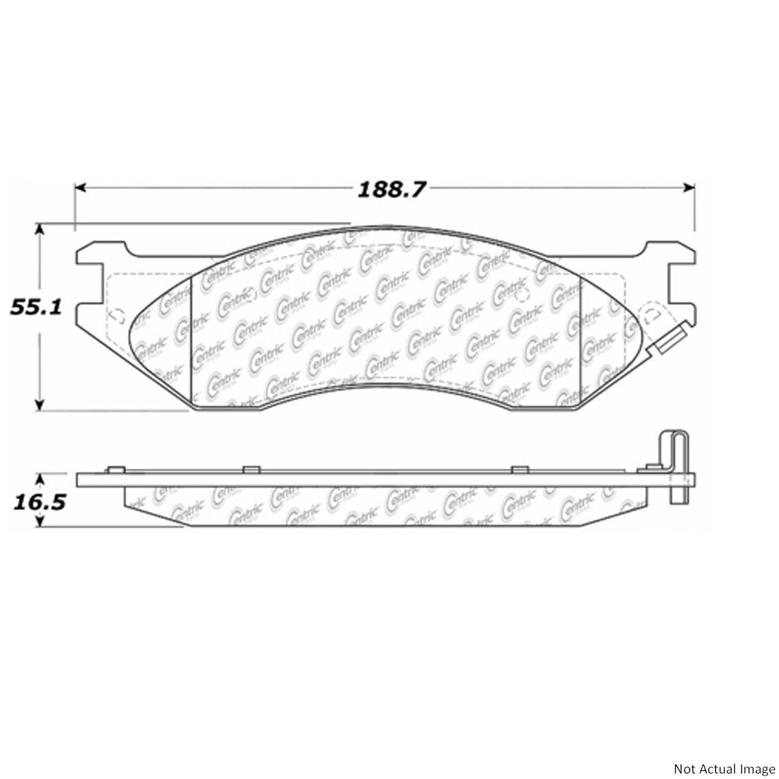 C-Tek Ceramic Brake Pads with Shims  top view frsport 103.07020