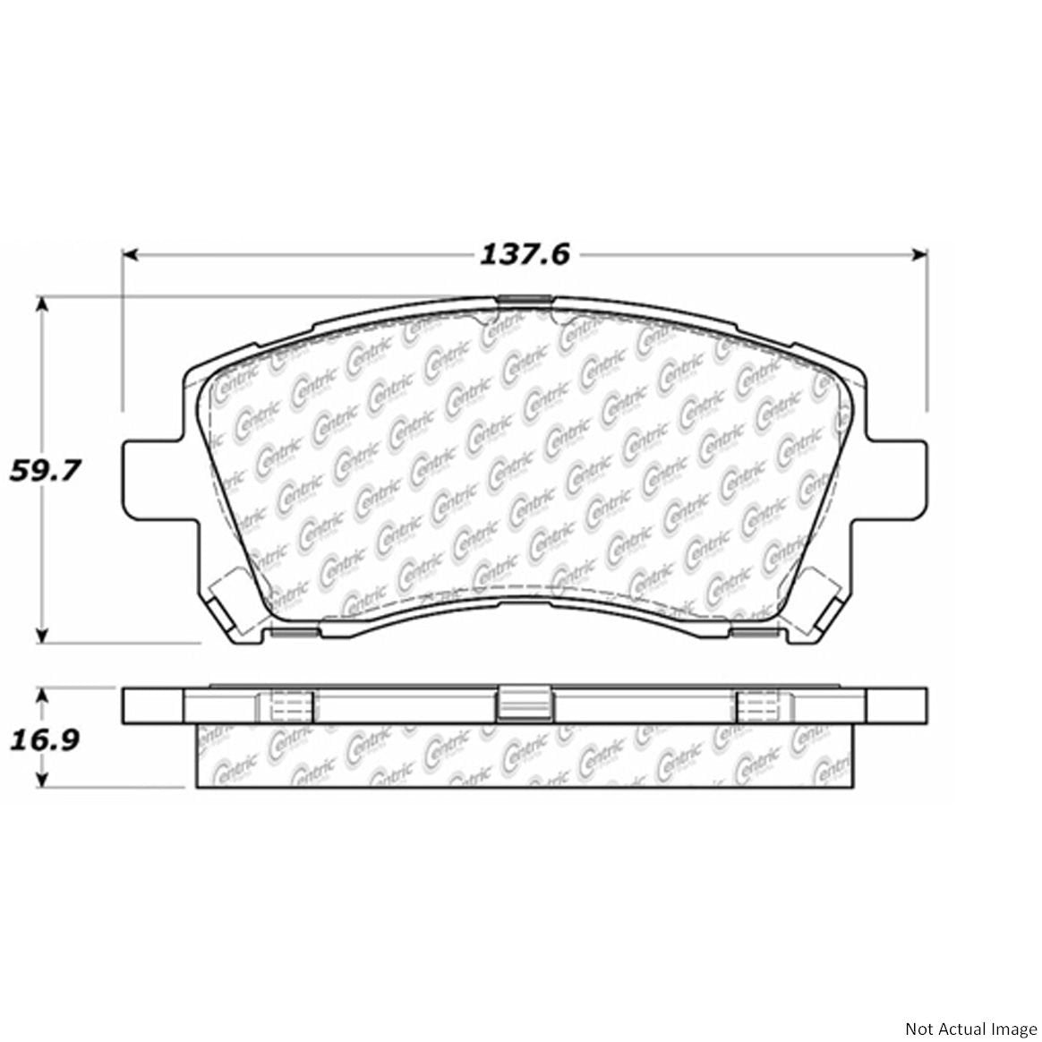 C-Tek Ceramic Brake Pads with Shims  top view frsport 103.07210