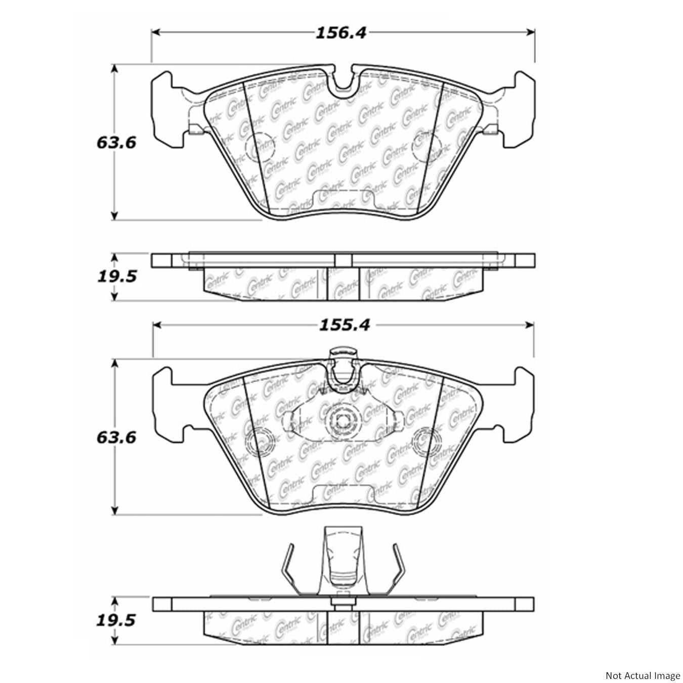 C-Tek Ceramic Brake Pads with Shims  top view frsport 103.07250