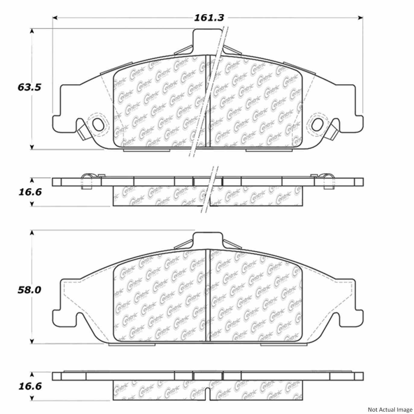 C-Tek Ceramic Brake Pads with Shims  top view frsport 103.07270