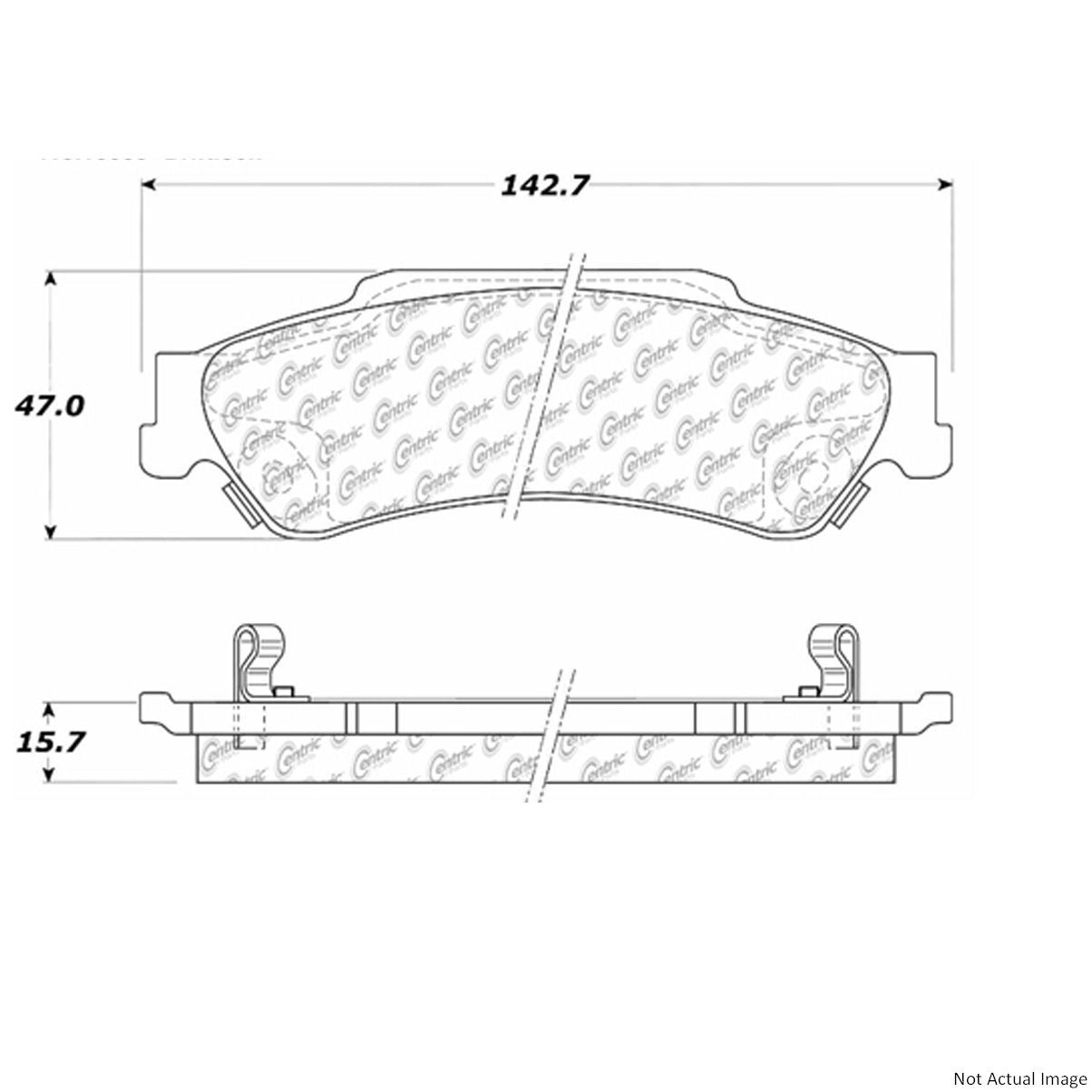 C-Tek Ceramic Brake Pads with Shims  top view frsport 103.07290