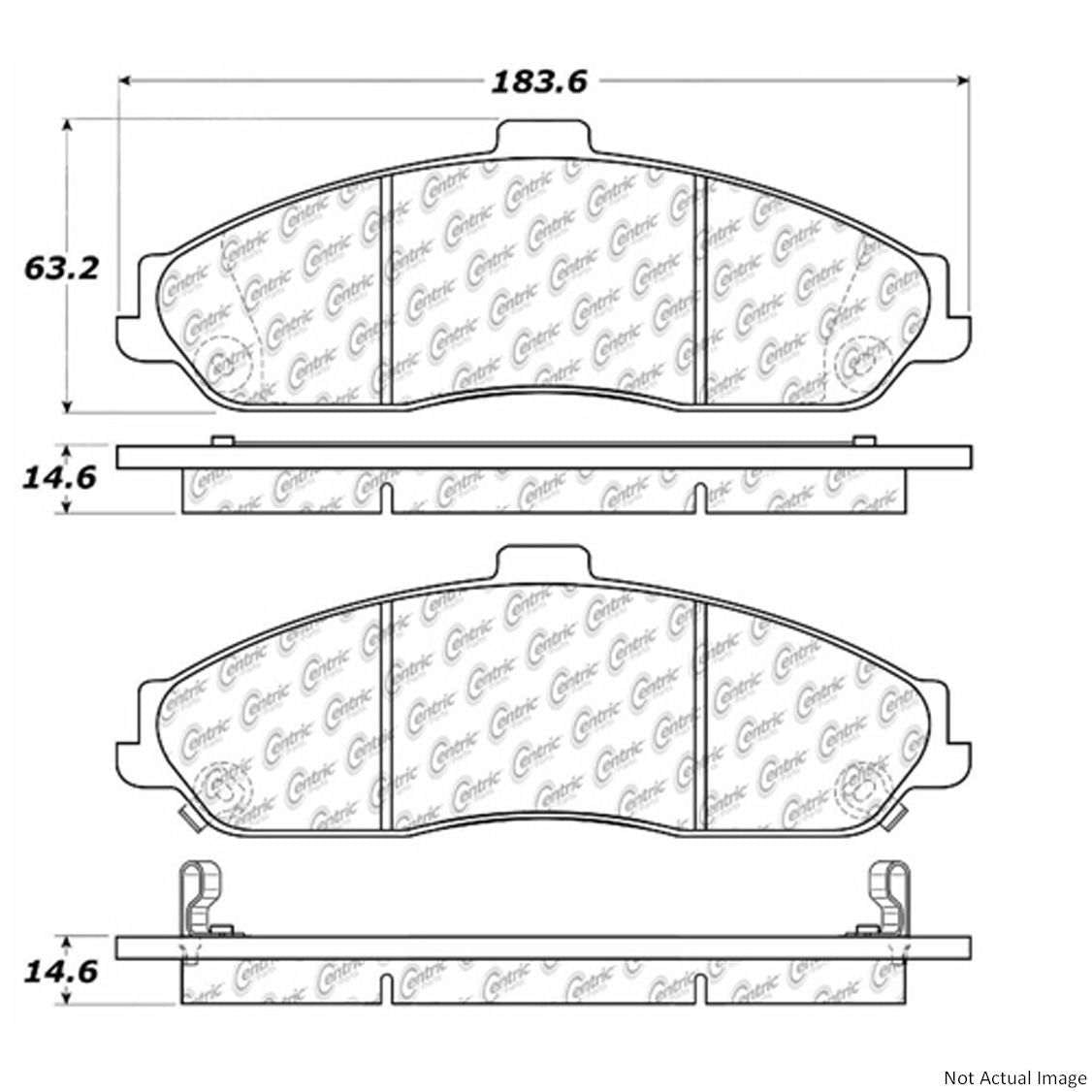 C-Tek Ceramic Brake Pads with Shims  top view frsport 103.07310