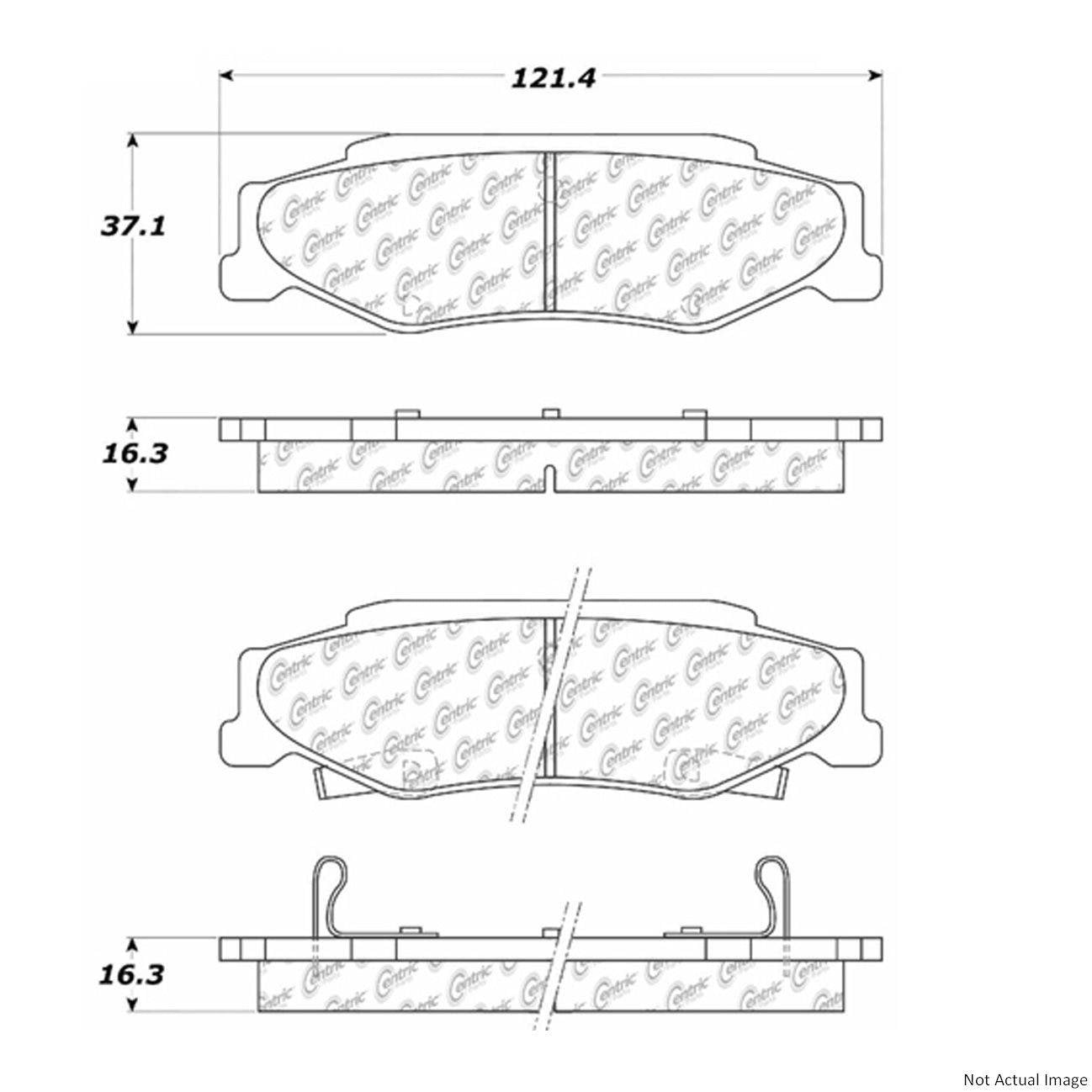 C-Tek Ceramic Brake Pads with Shims  top view frsport 103.07320