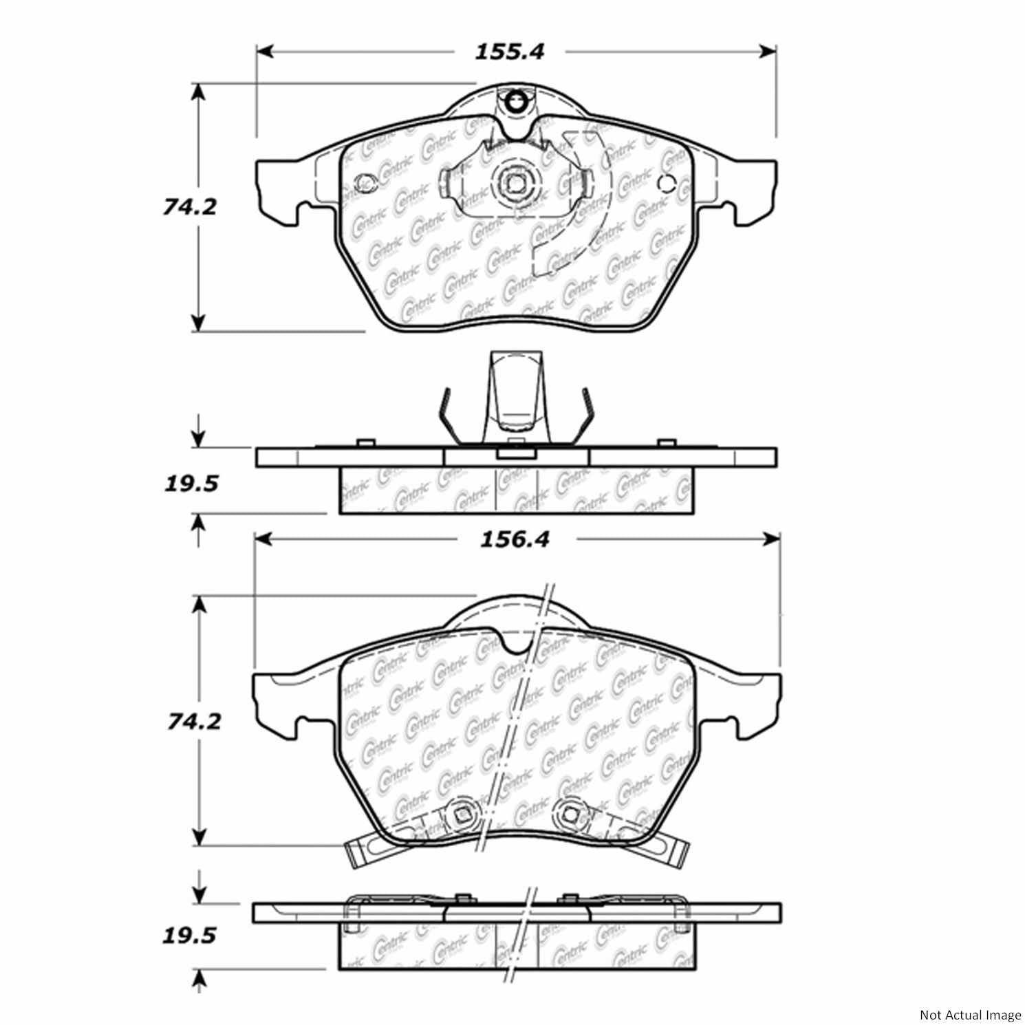 C-Tek Ceramic Brake Pads with Shims  top view frsport 103.07360