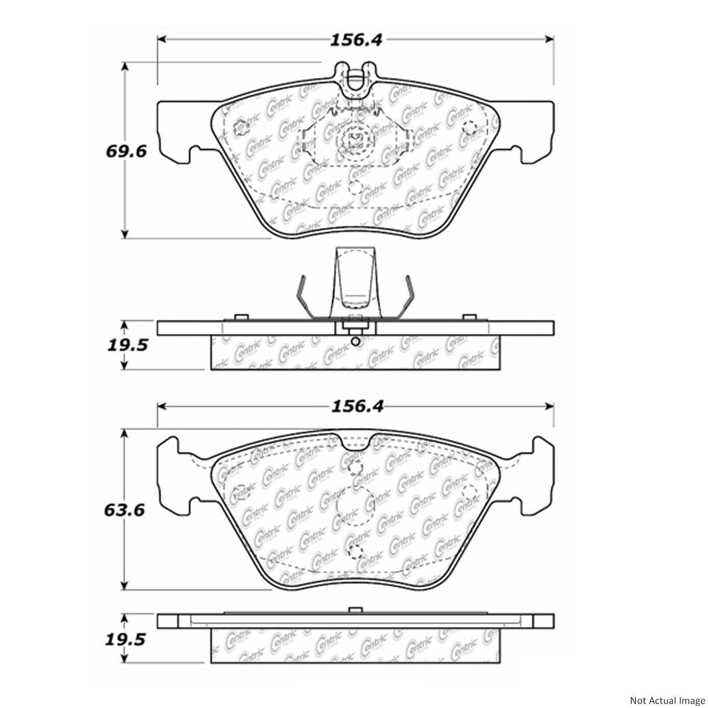 C-Tek Ceramic Brake Pads with Shims  top view frsport 103.07400