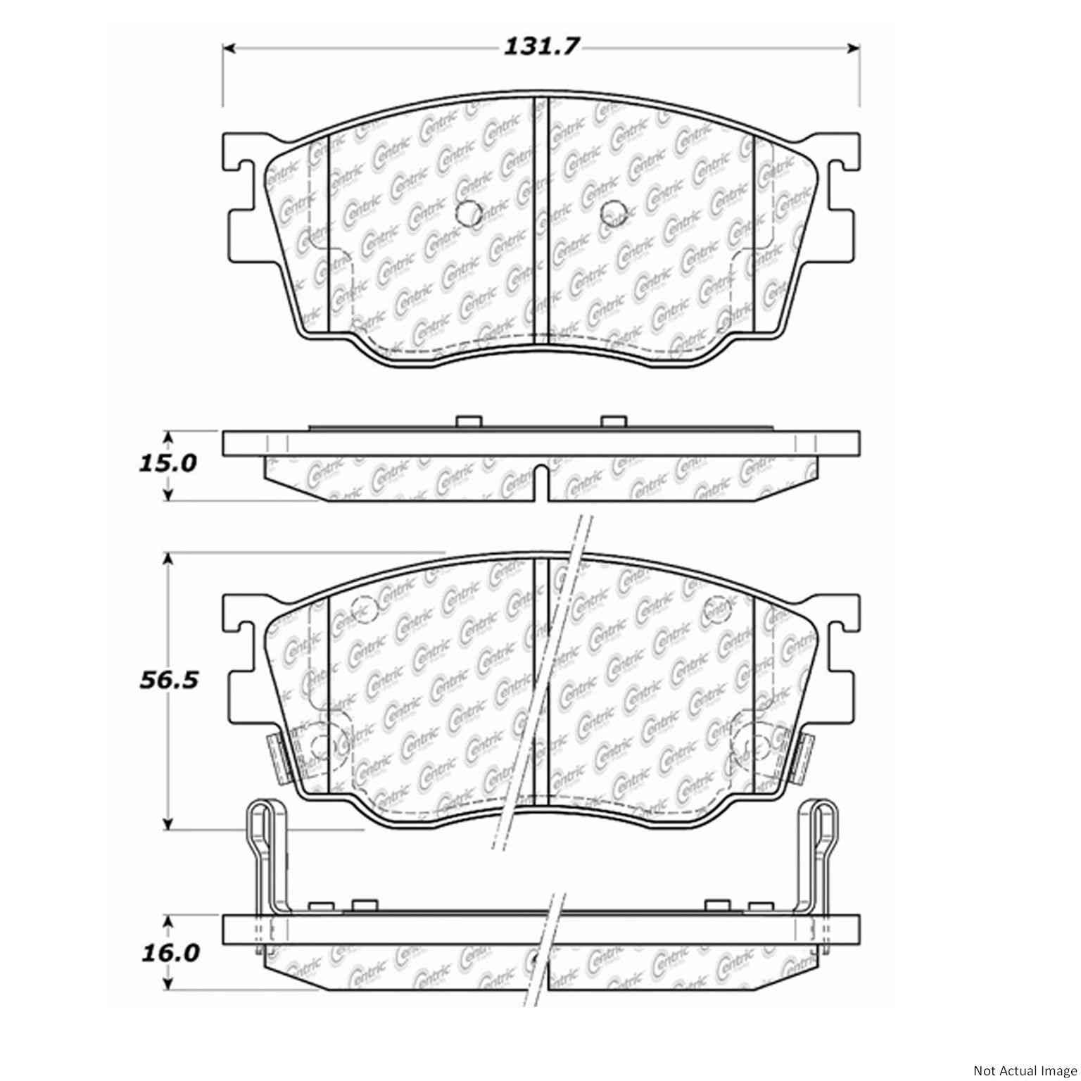 C-Tek Ceramic Brake Pads with Shims  top view frsport 103.07550