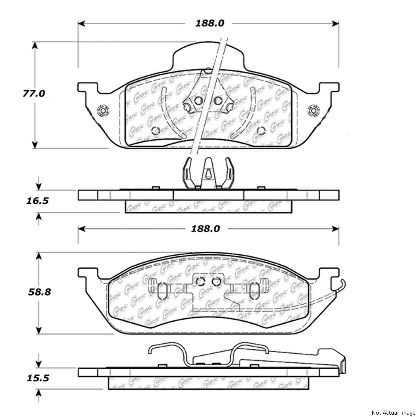 C-Tek Ceramic Brake Pads with Shims  top view frsport 103.07600