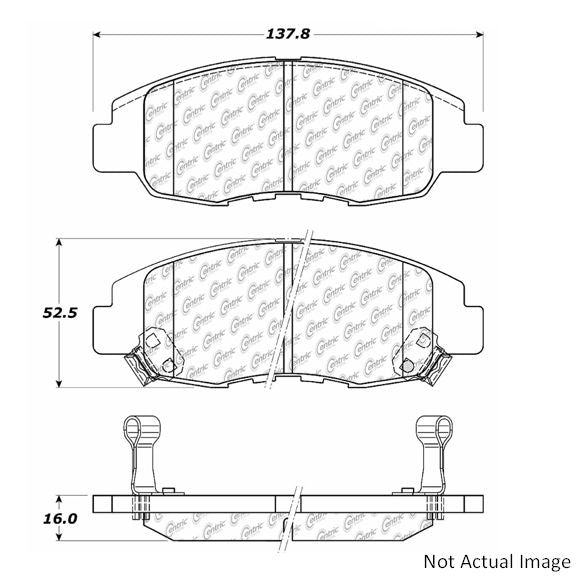 C-Tek Ceramic Brake Pads with Shims  top view frsport 103.07640