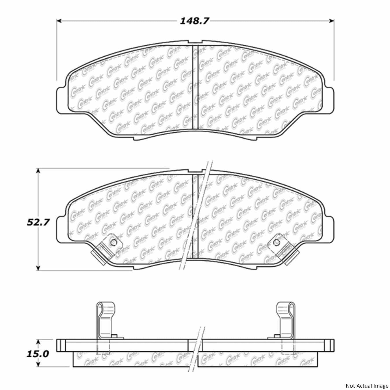 C-Tek Ceramic Brake Pads with Shims  top view frsport 103.07740