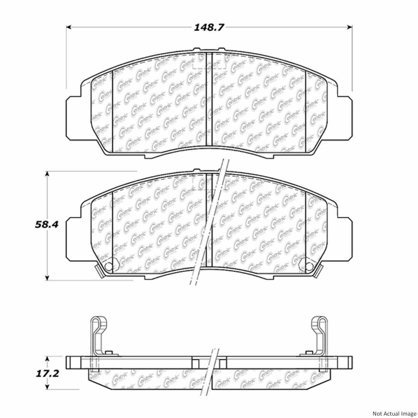 C-Tek Ceramic Brake Pads with Shims  top view frsport 103.07870