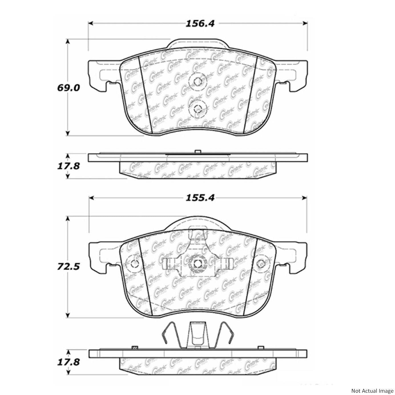 C-Tek Ceramic Brake Pads with Shims  top view frsport 103.07940