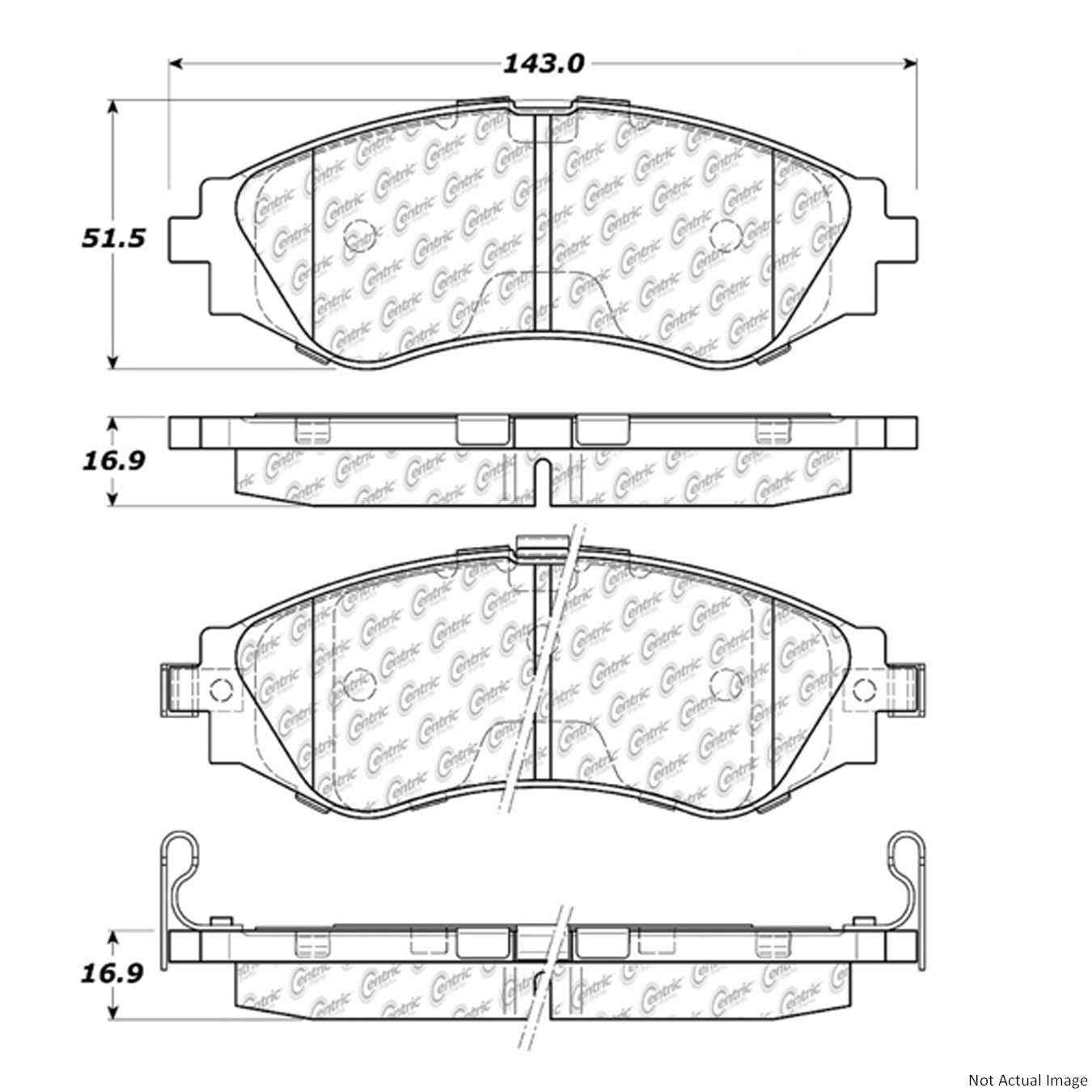 C-Tek Ceramic Brake Pads with Shims  top view frsport 103.07970