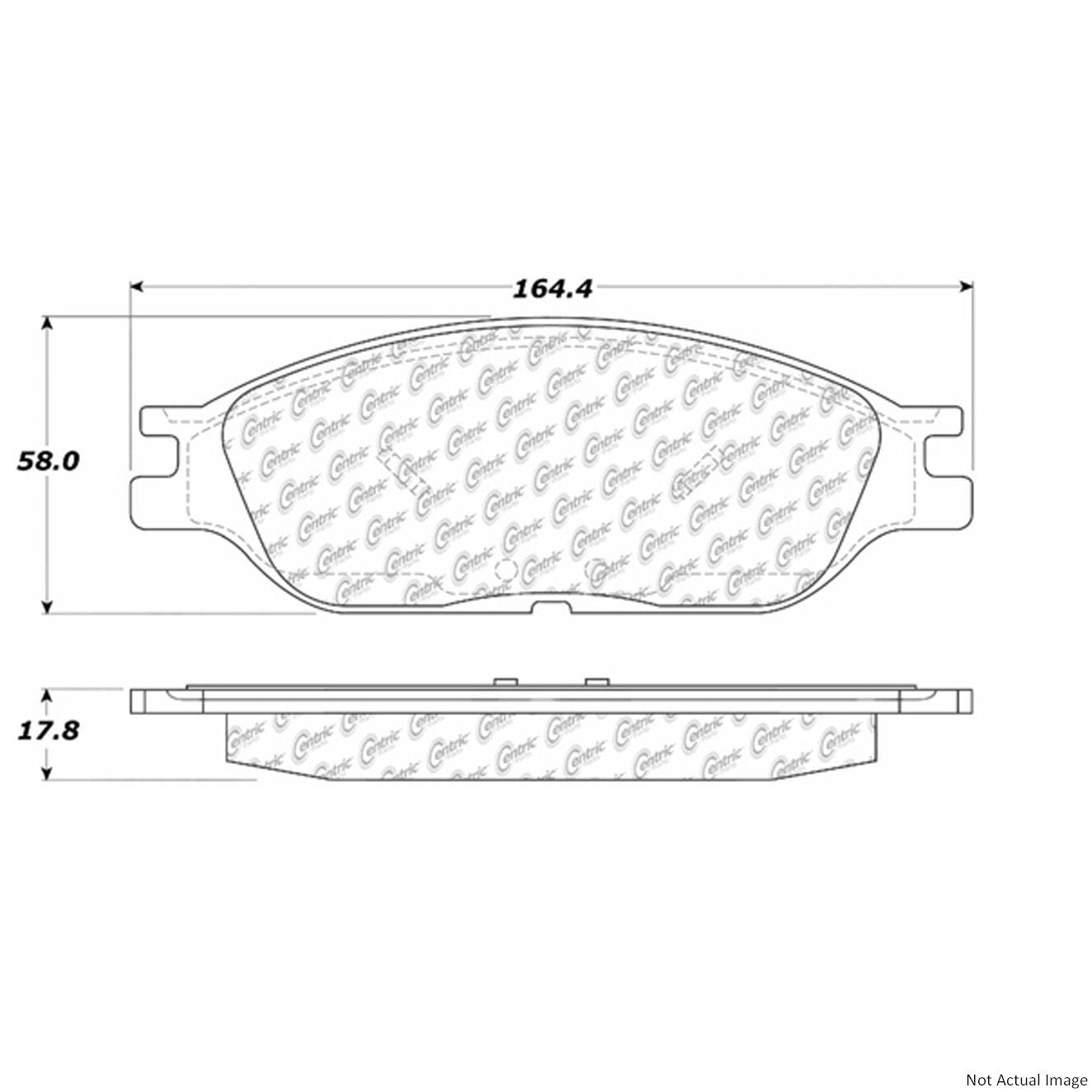 C-Tek Ceramic Brake Pads with Shims  top view frsport 103.08030