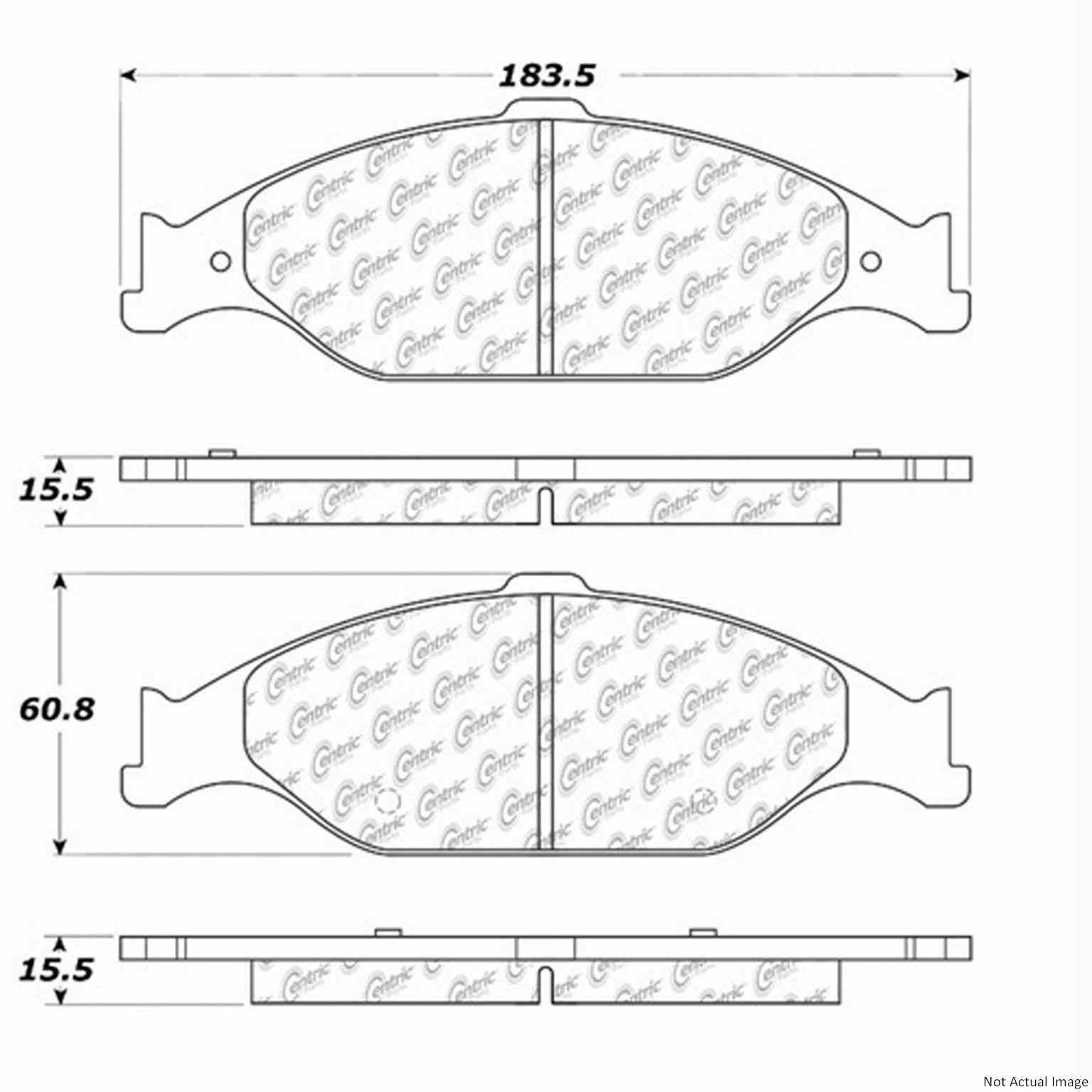 C-Tek Ceramic Brake Pads with Shims  top view frsport 103.08040