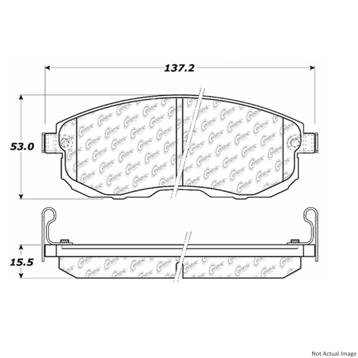 C-Tek Ceramic Brake Pads with Shims  top view frsport 103.08151