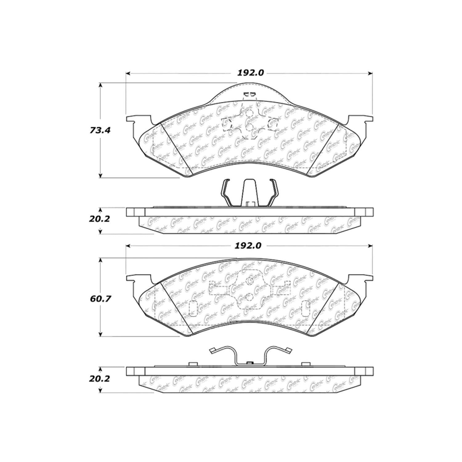 c-tek ceramic brake pads with shims  frsport 103.08200