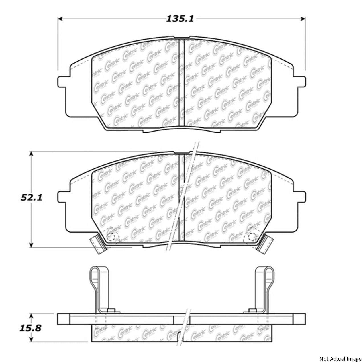 C-Tek Ceramic Brake Pads with Shims  top view frsport 103.08290