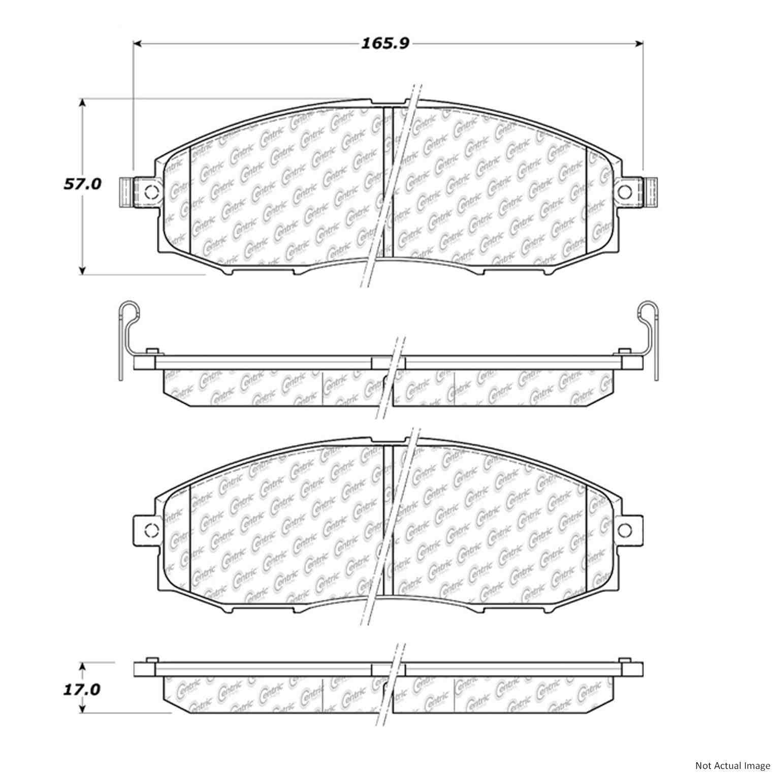 C-Tek Ceramic Brake Pads with Shims  top view frsport 103.08300