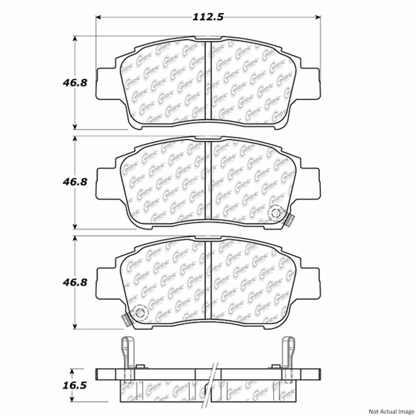 C-Tek Ceramic Brake Pads with Shims  top view frsport 103.08310