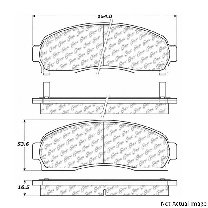 C-Tek Ceramic Brake Pads with Shims  top view frsport 103.08330