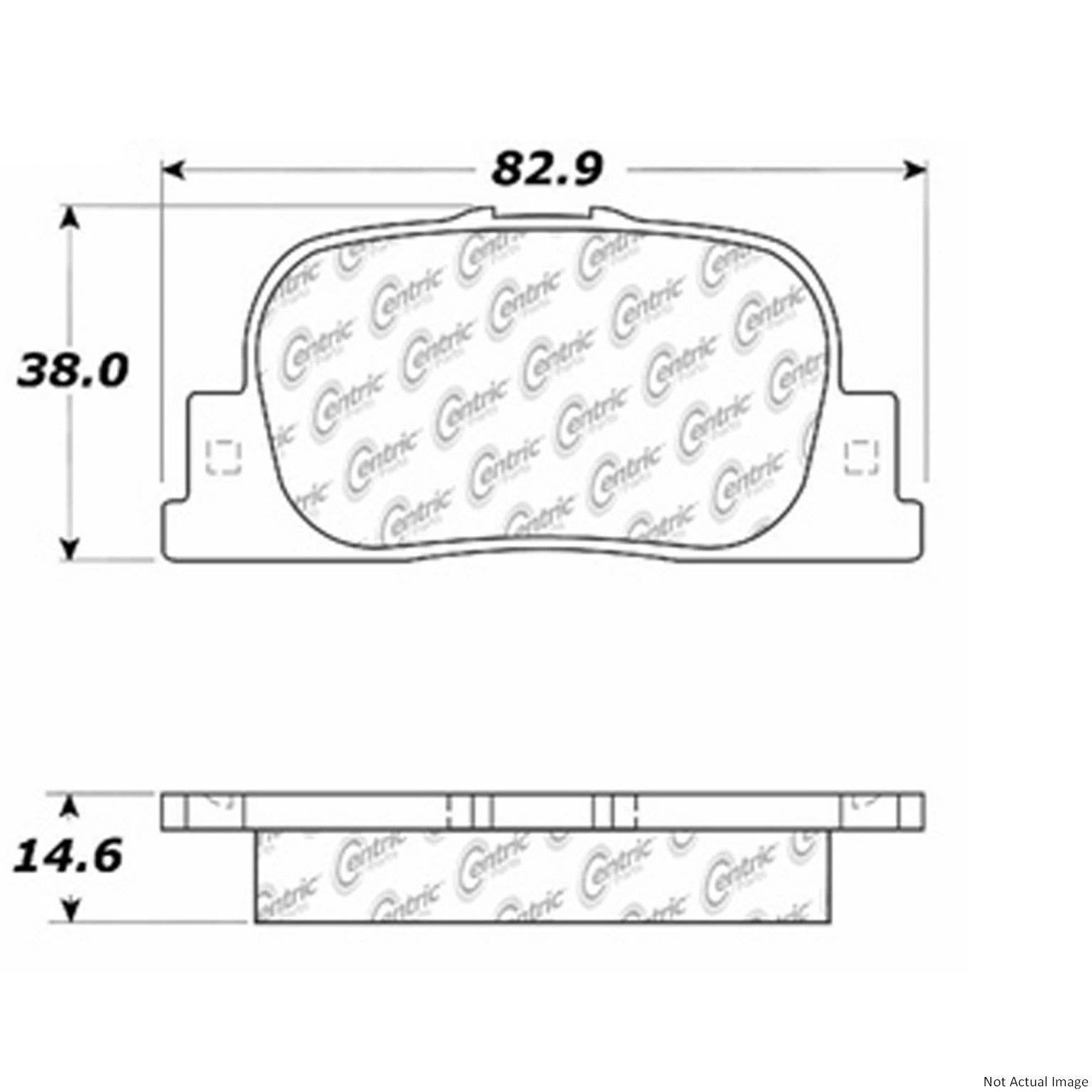 C-Tek Ceramic Brake Pads with Shims  top view frsport 103.08350