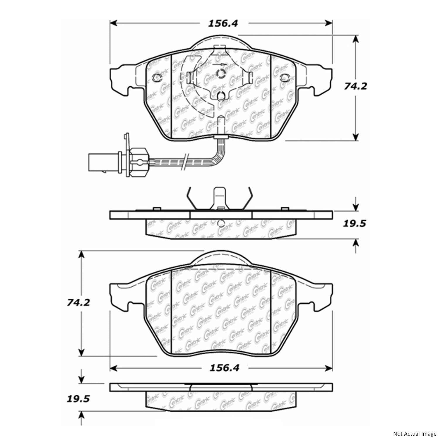 C-Tek Ceramic Brake Pads with Shims  top view frsport 103.08400