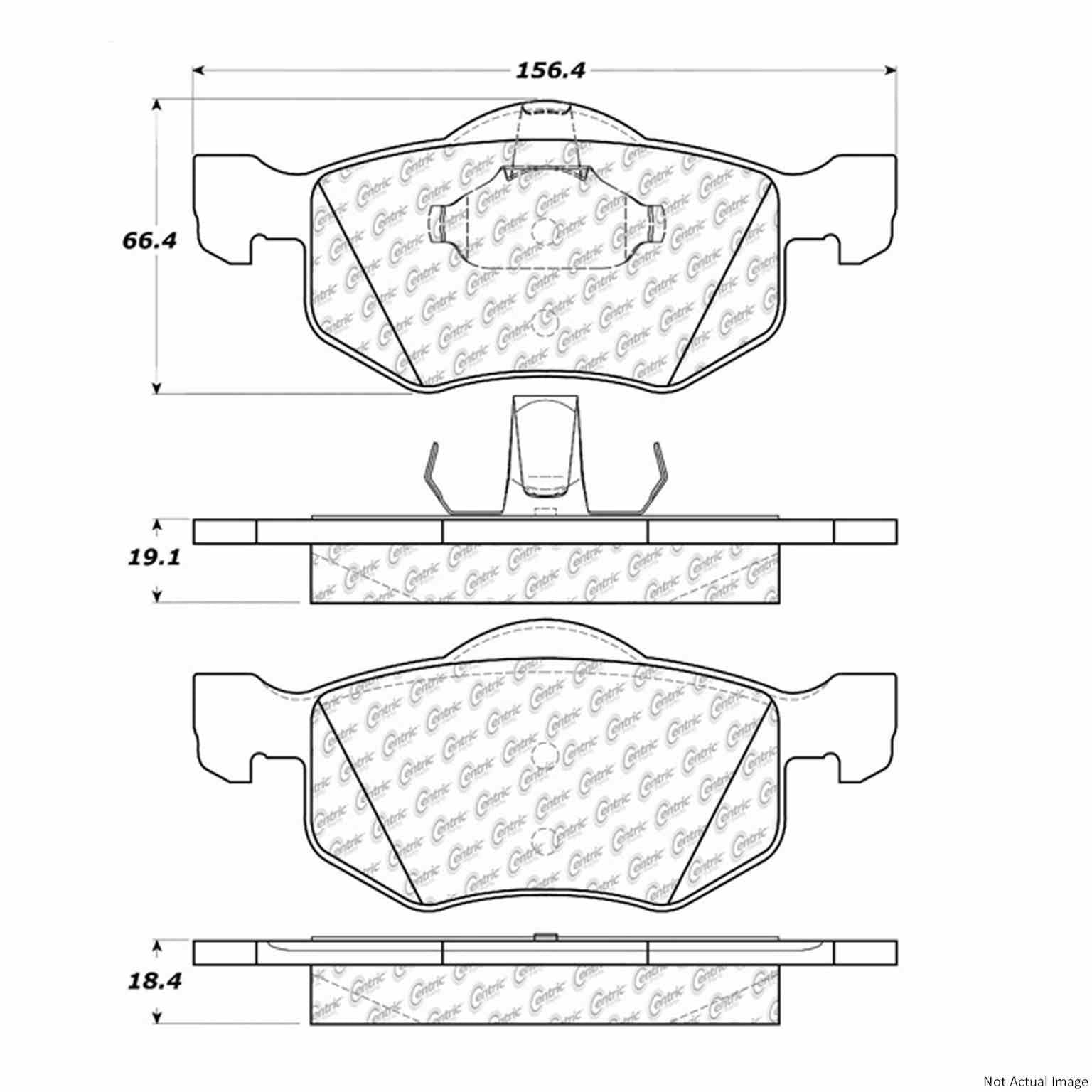 C-Tek Ceramic Brake Pads with Shims  top view frsport 103.08430