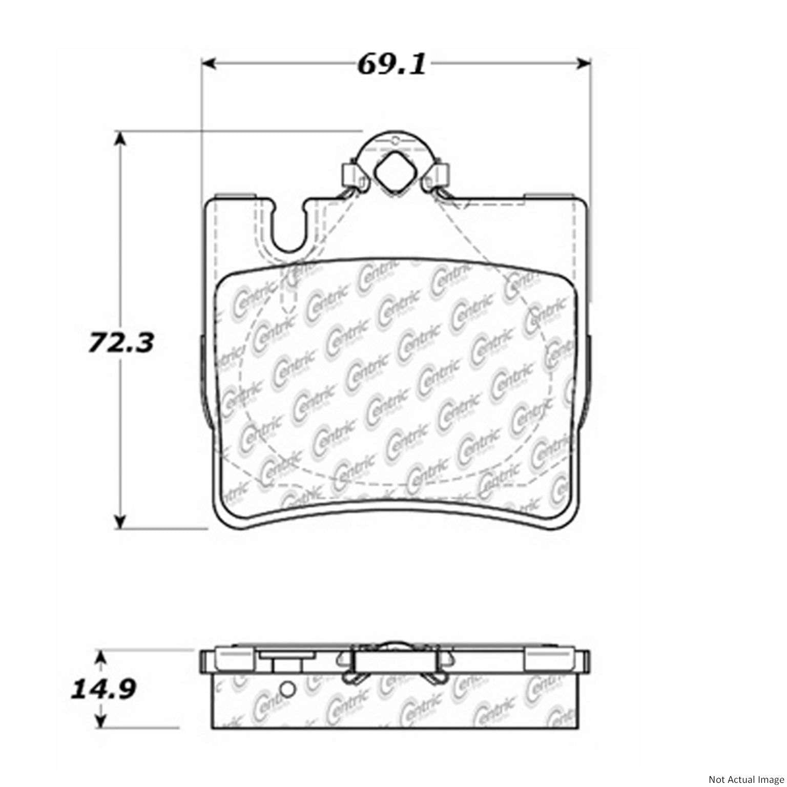 C-Tek Ceramic Brake Pads with Shims  top view frsport 103.08480