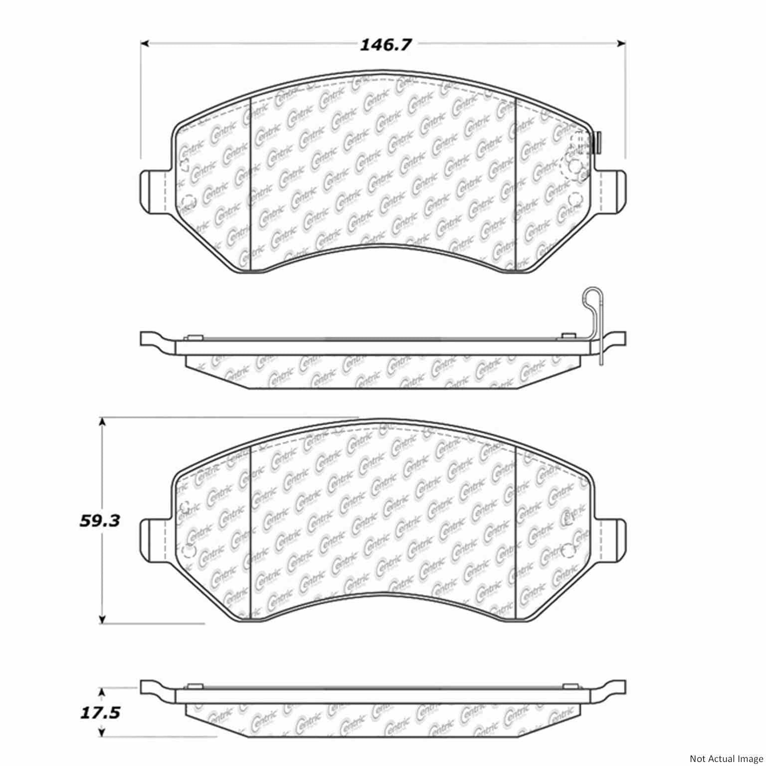 C-Tek Ceramic Brake Pads with Shims  top view frsport 103.08560