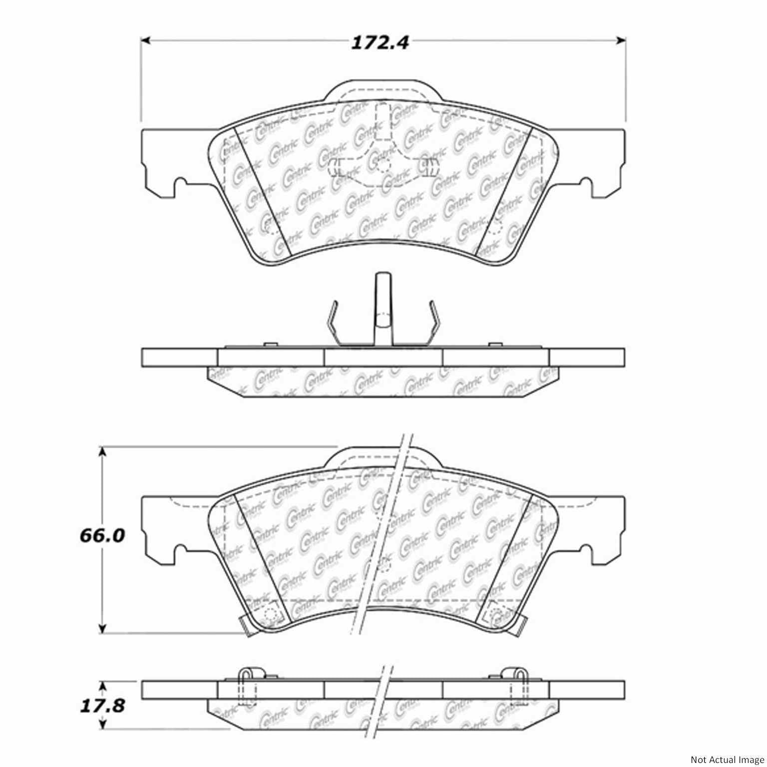 C-Tek Ceramic Brake Pads with Shims  top view frsport 103.08570