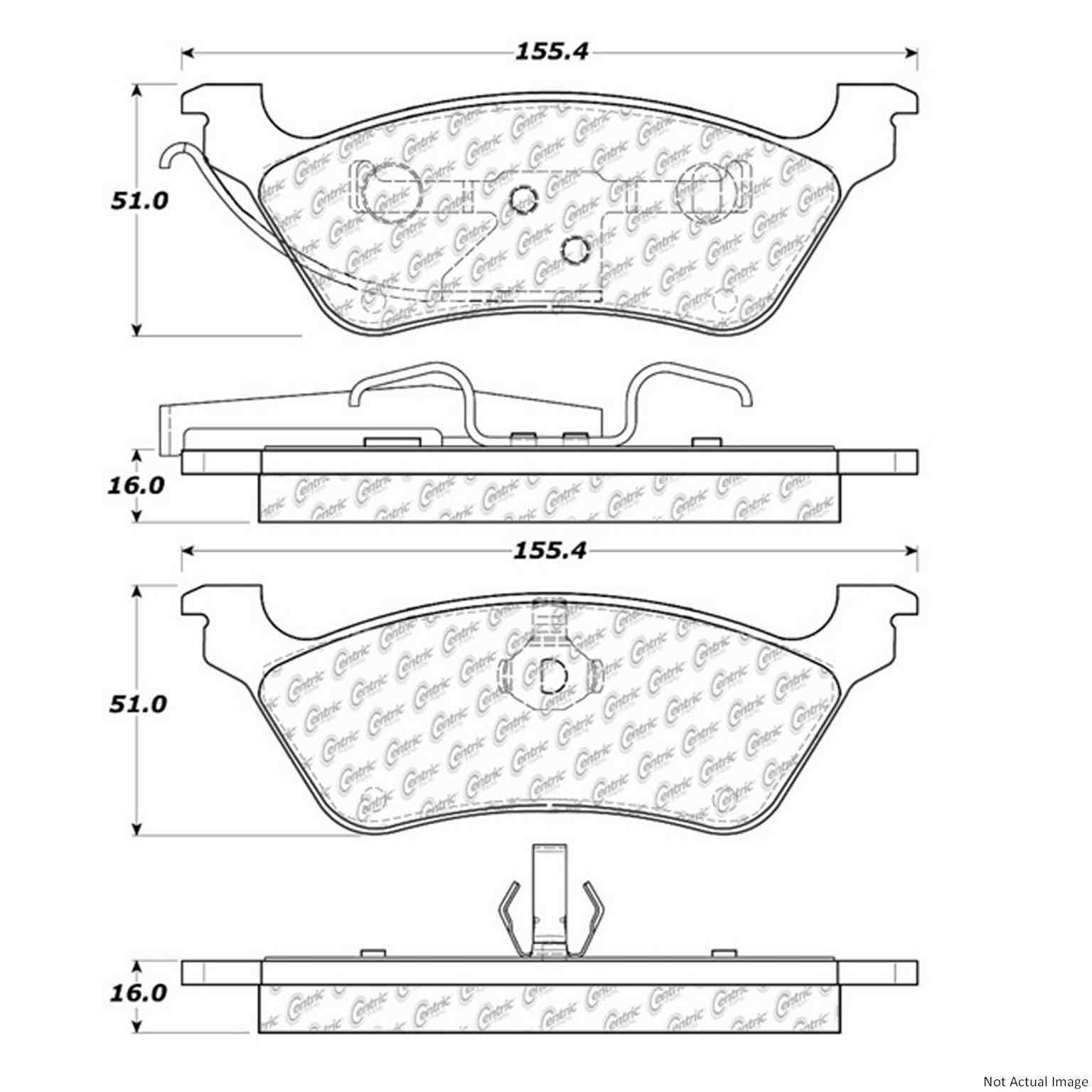 C-Tek Ceramic Brake Pads with Shims  top view frsport 103.08580