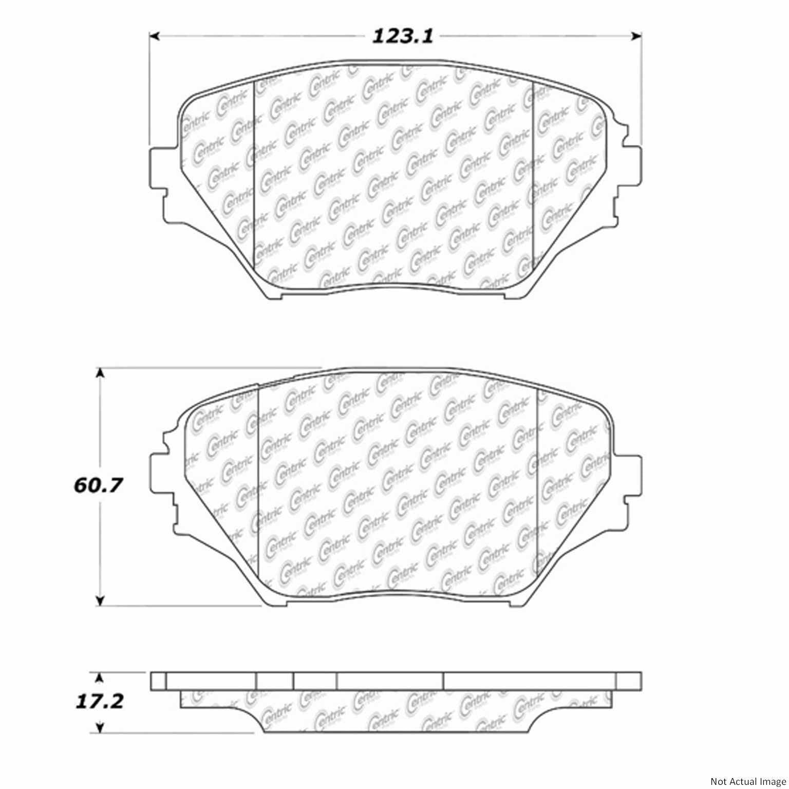 C-Tek Ceramic Brake Pads with Shims  top view frsport 103.08620