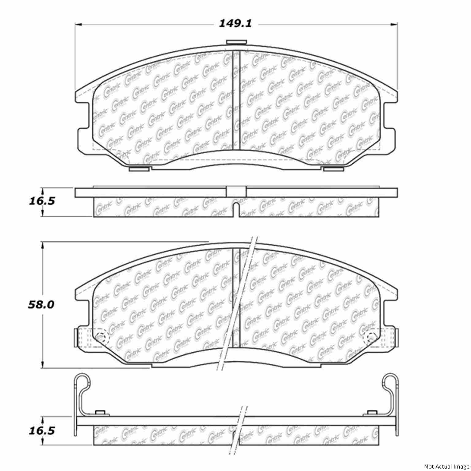 C-Tek Ceramic Brake Pads with Shims  top view frsport 103.08640