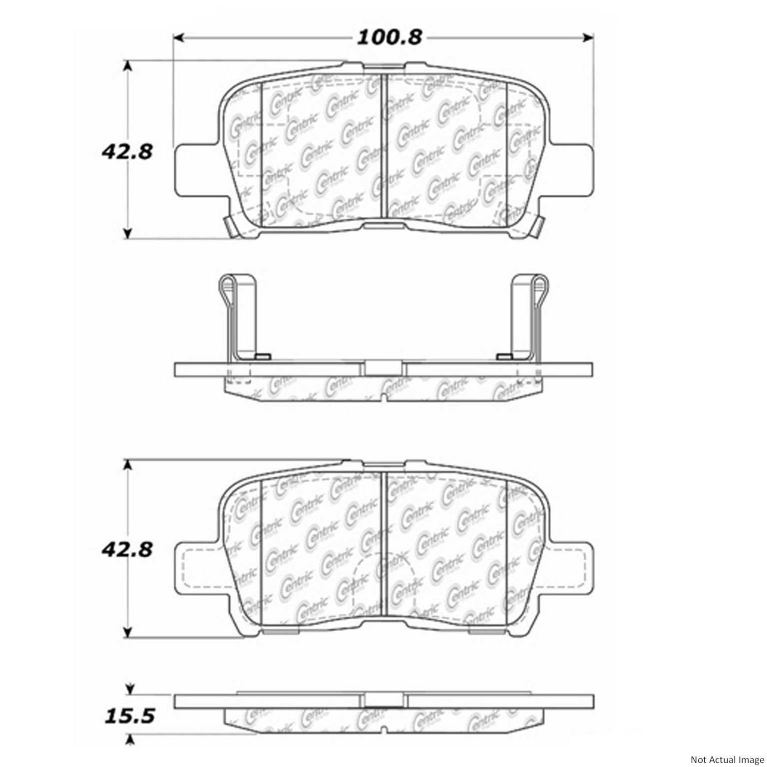 C-Tek Ceramic Brake Pads with Shims  top view frsport 103.08650