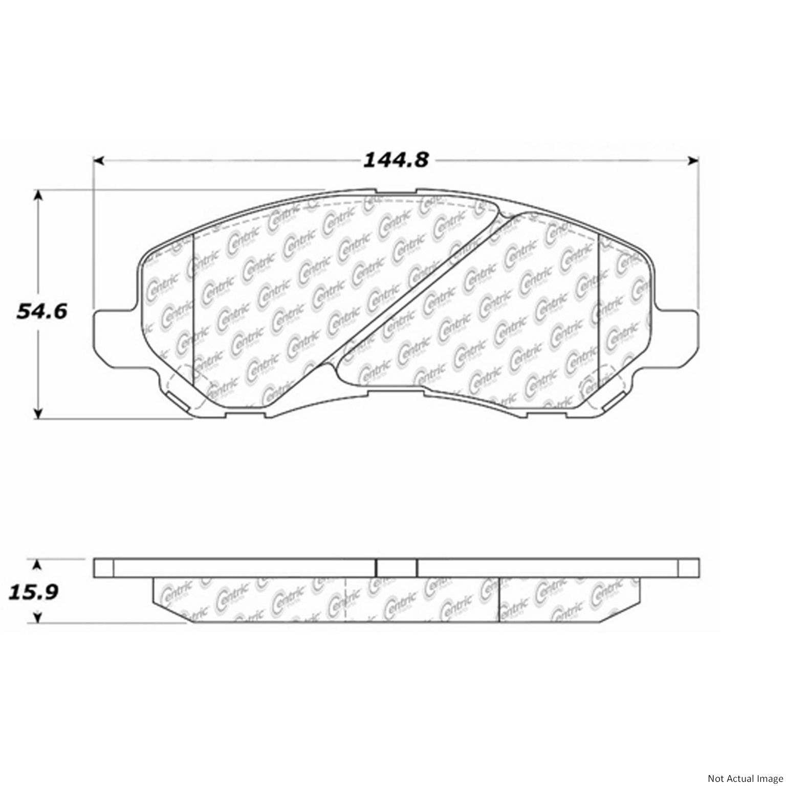 C-Tek Ceramic Brake Pads with Shims  top view frsport 103.08660