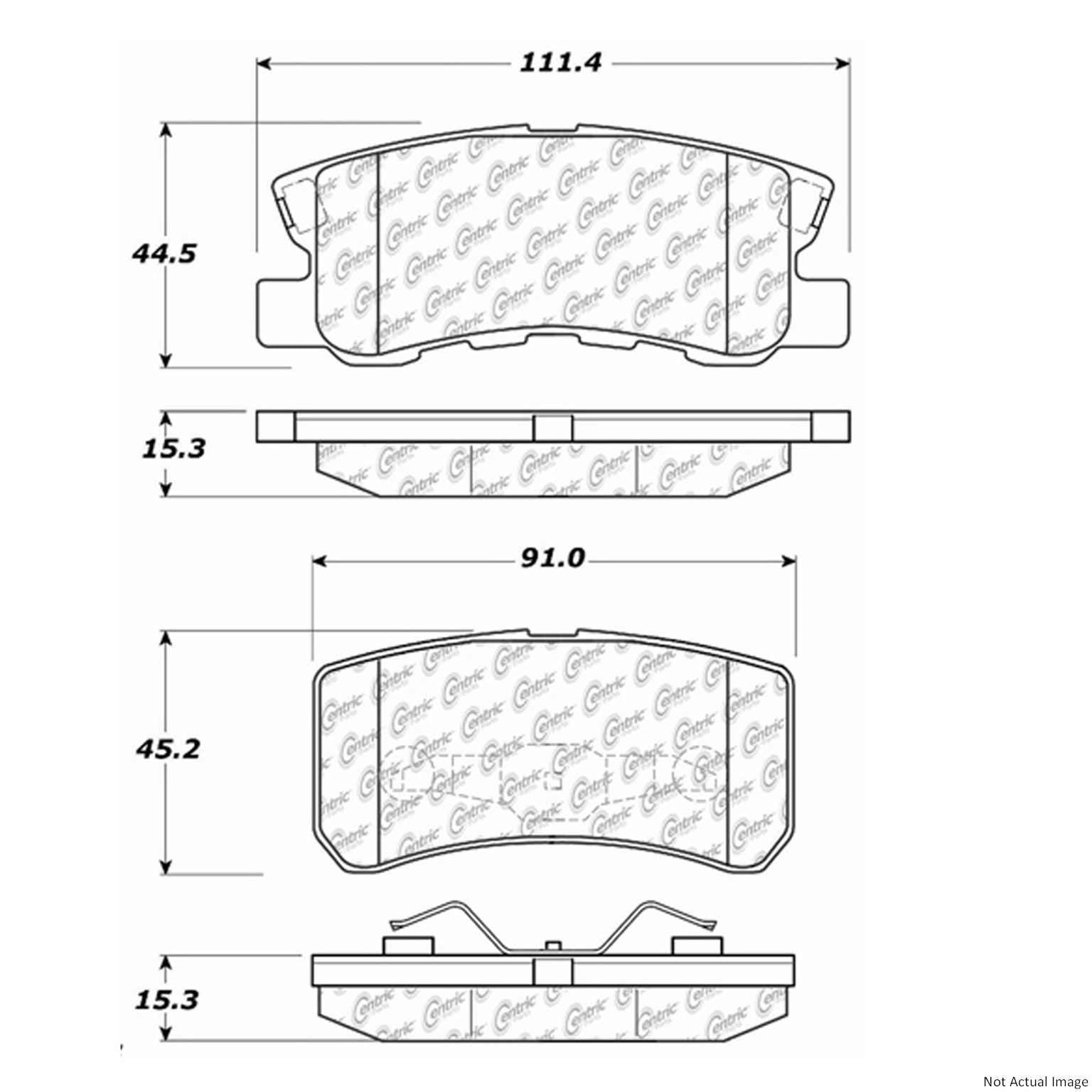 C-Tek Ceramic Brake Pads with Shims  top view frsport 103.08680