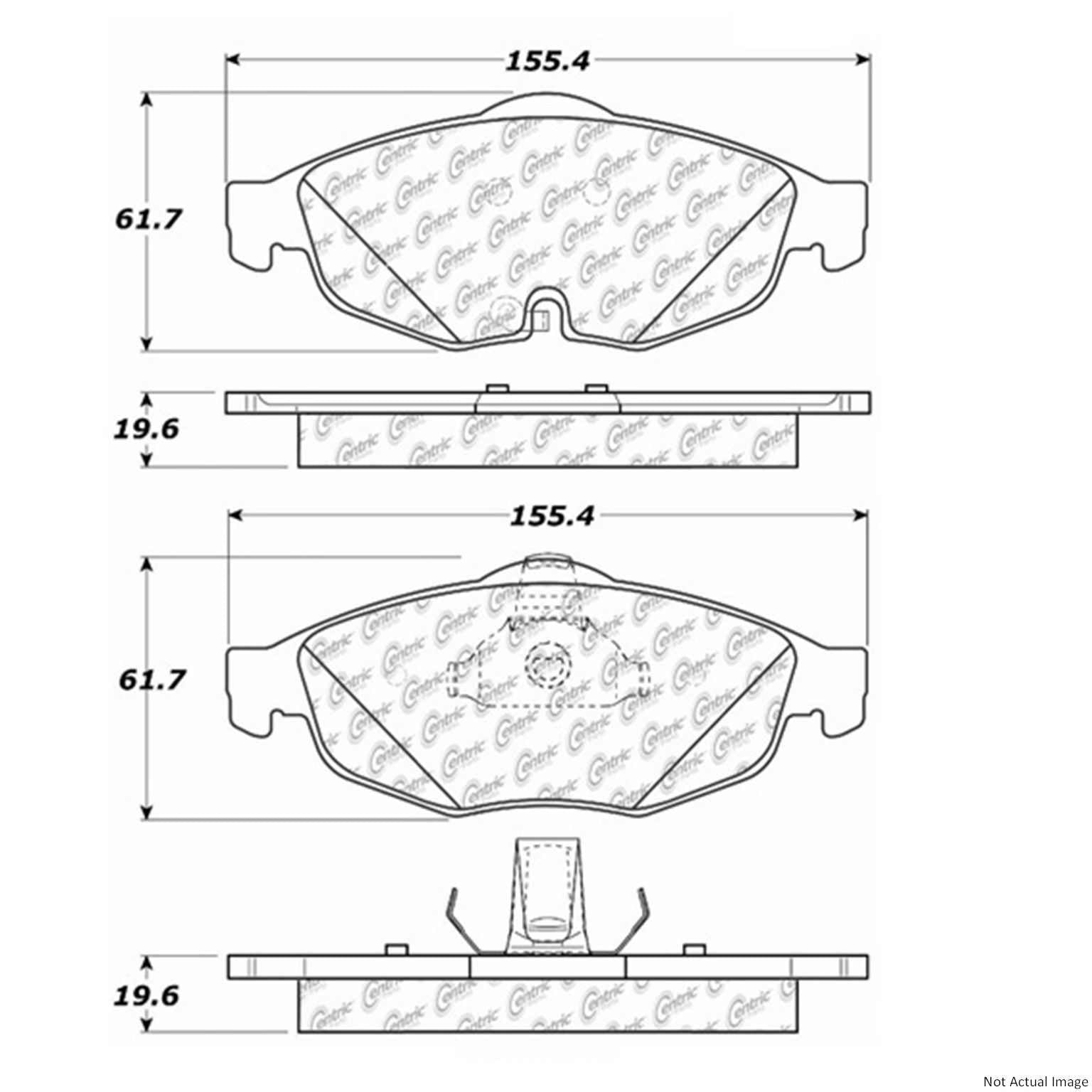 C-Tek Ceramic Brake Pads with Shims  top view frsport 103.08690