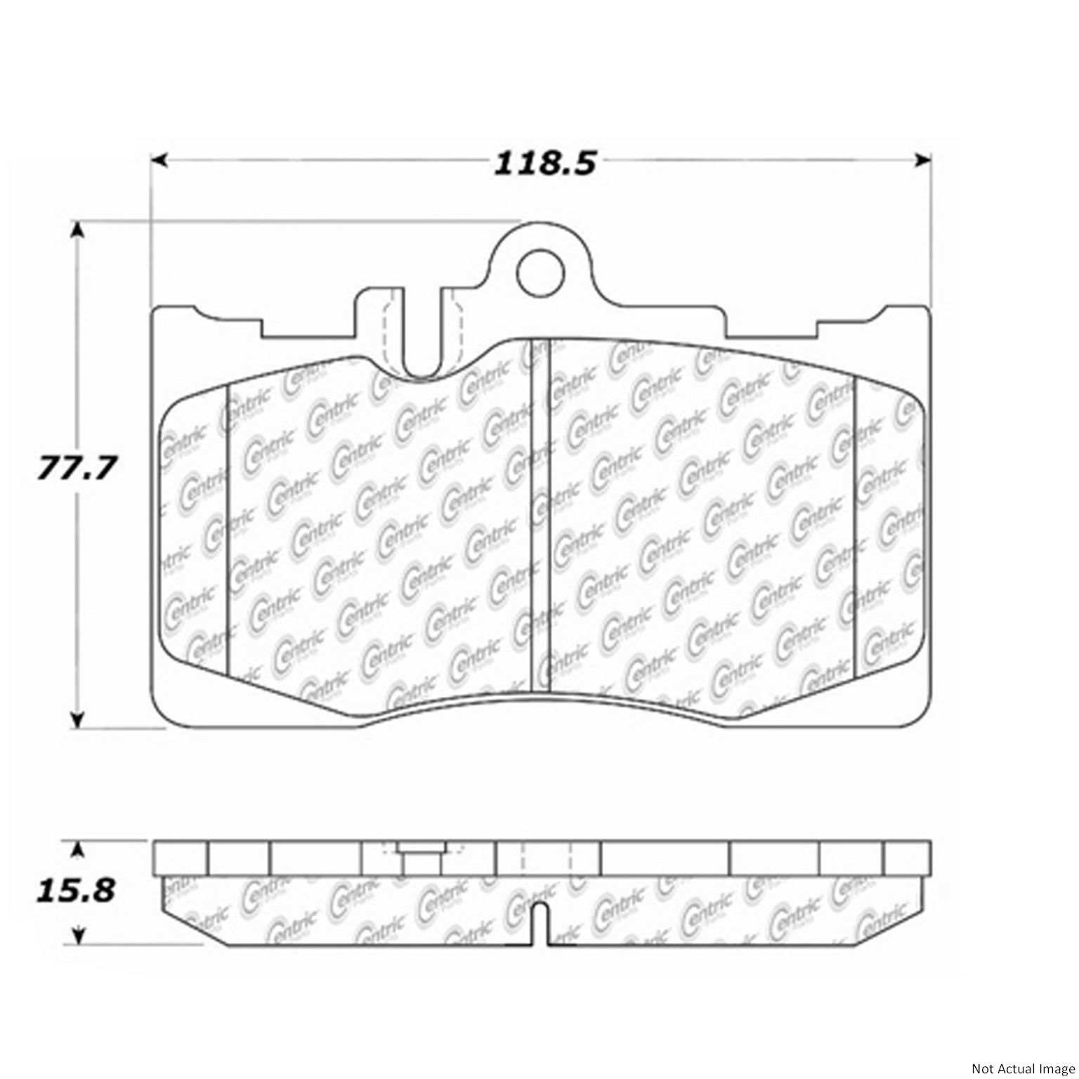 C-Tek Ceramic Brake Pads with Shims  top view frsport 103.08700