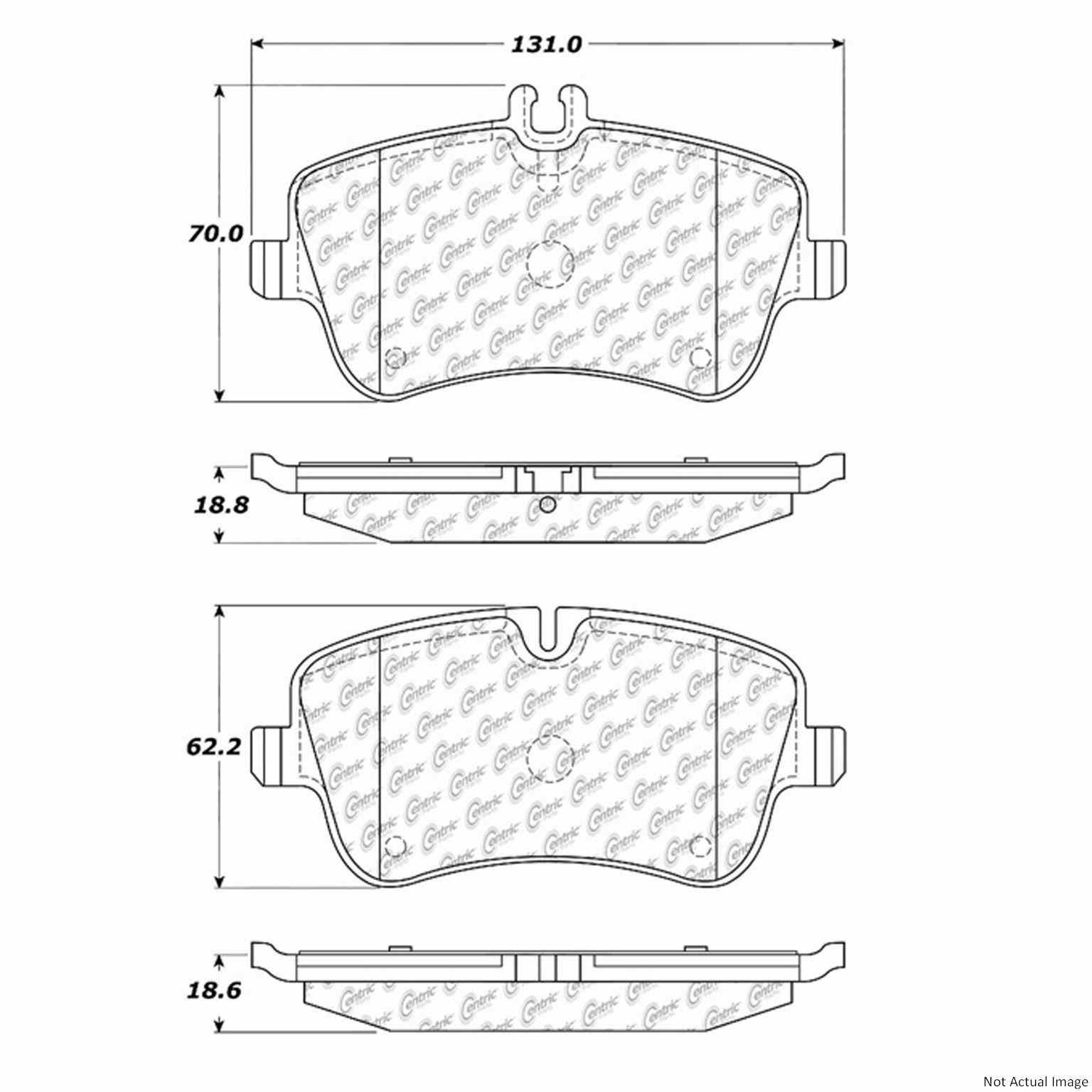 C-Tek Ceramic Brake Pads with Shims  top view frsport 103.08720