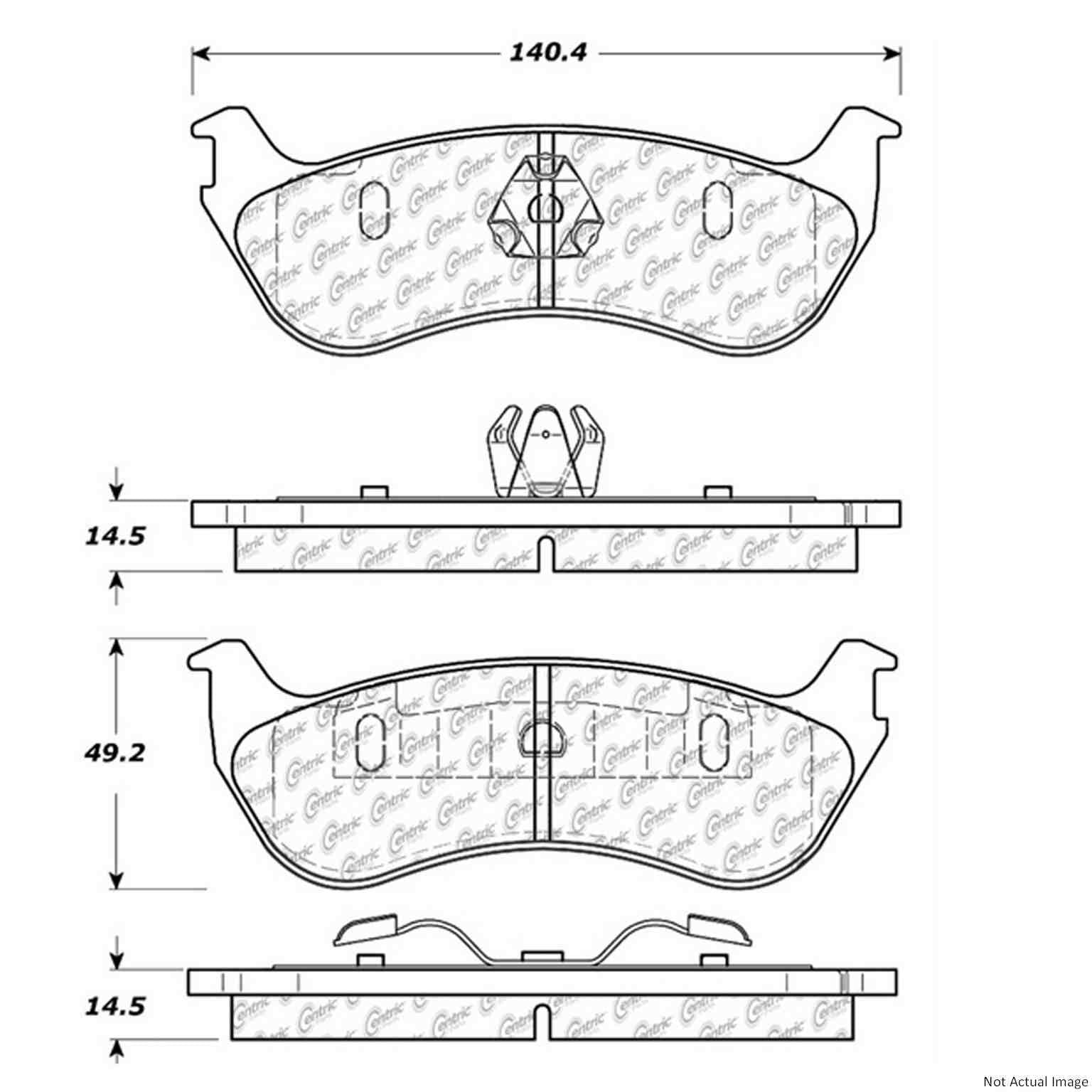 C-Tek Ceramic Brake Pads with Shims  top view frsport 103.08810