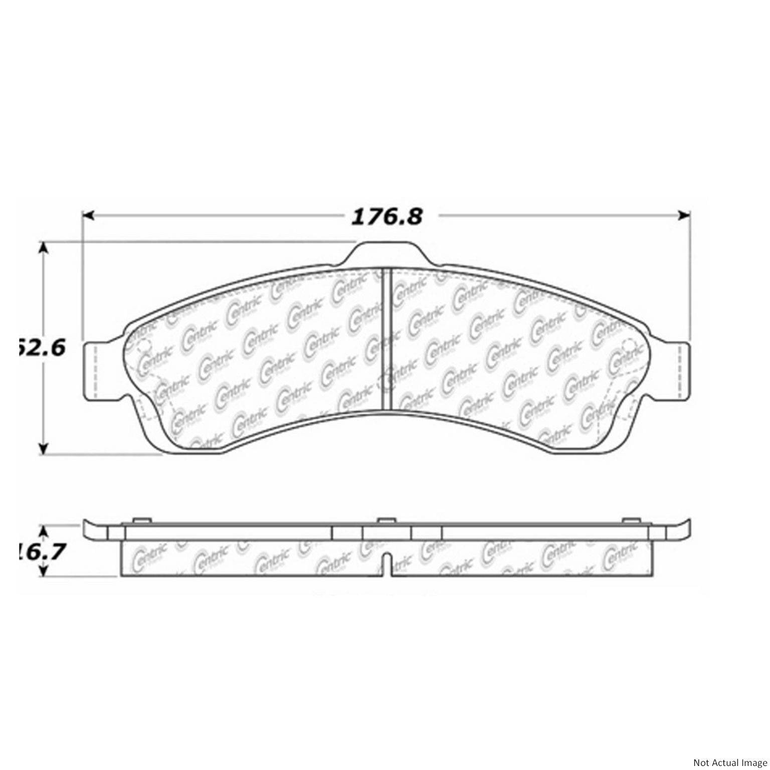 C-Tek Ceramic Brake Pads with Shims  top view frsport 103.08820