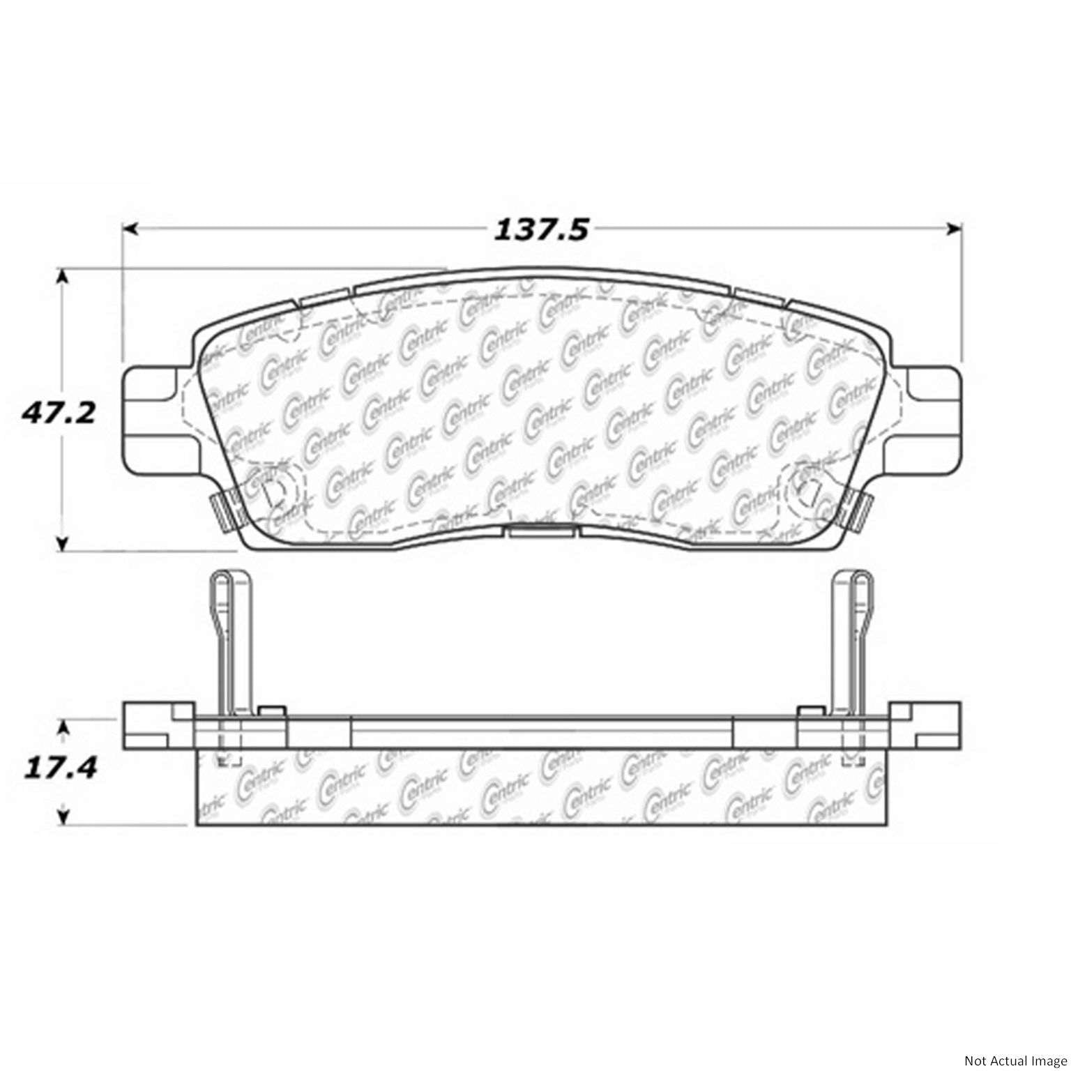 C-Tek Ceramic Brake Pads with Shims  top view frsport 103.08830