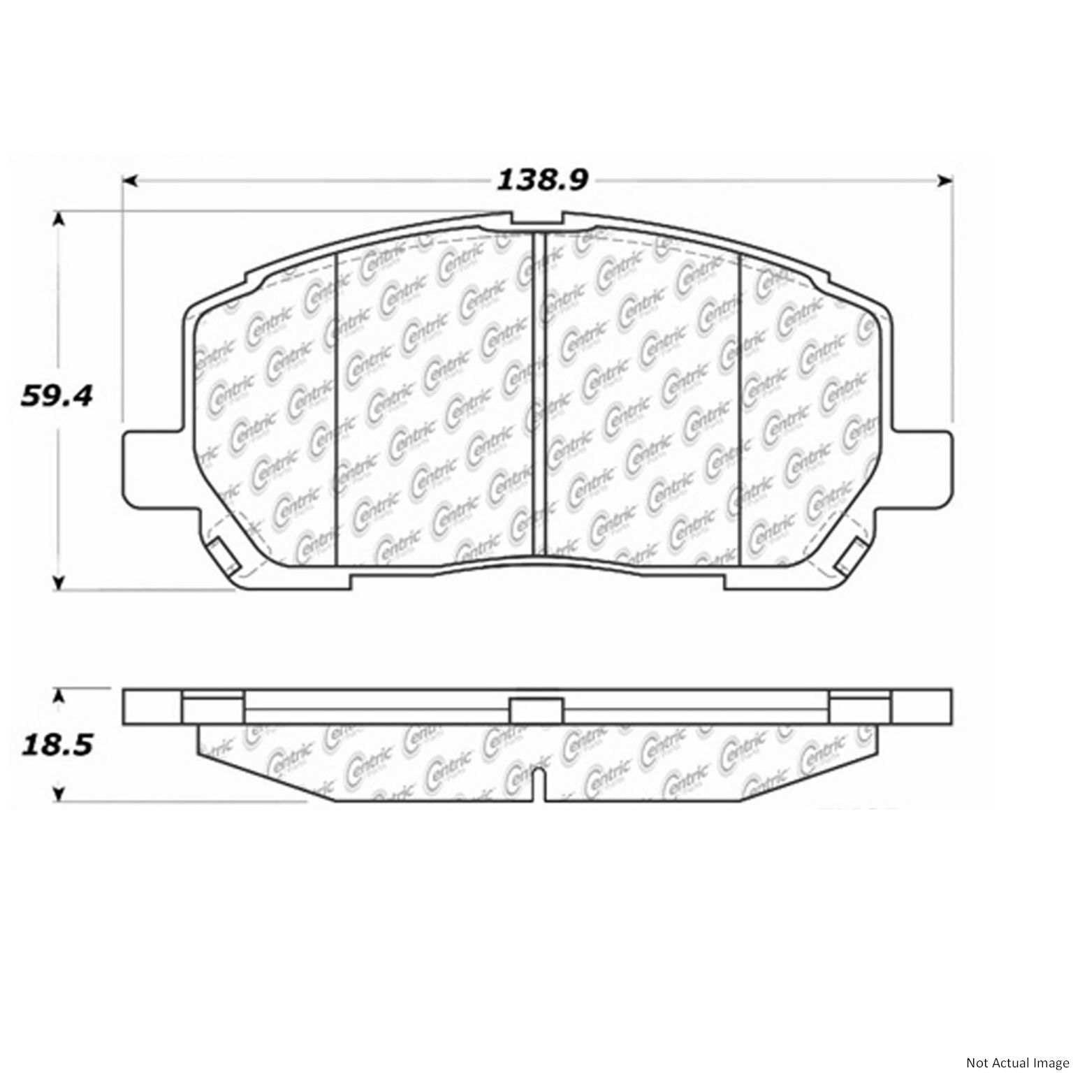 C-Tek Ceramic Brake Pads with Shims  top view frsport 103.08840