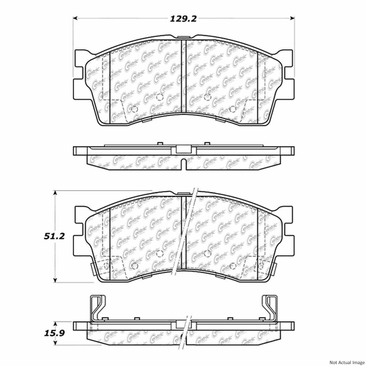 C-Tek Ceramic Brake Pads with Shims  top view frsport 103.08890