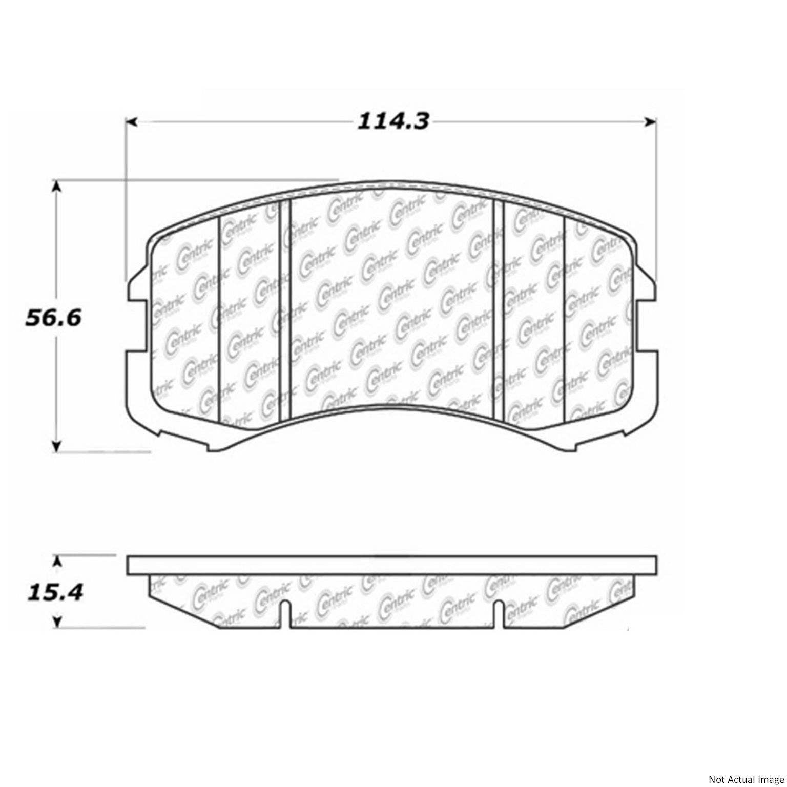 C-Tek Ceramic Brake Pads with Shims  top view frsport 103.09040